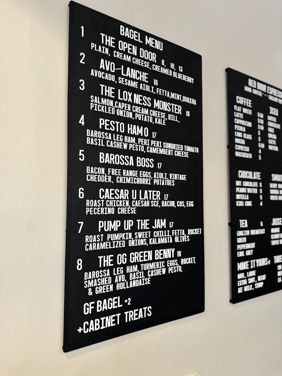 Menu, Red Door espresso