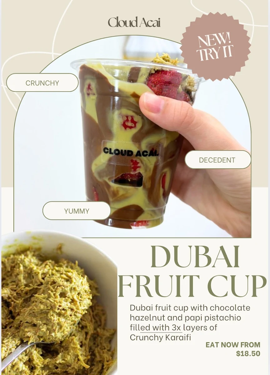 Menu, Cloud Acai