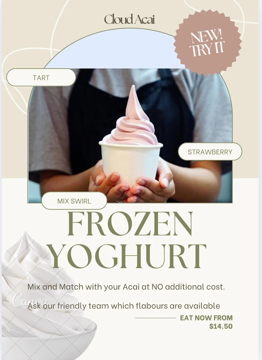 Menu, Cloud Acai