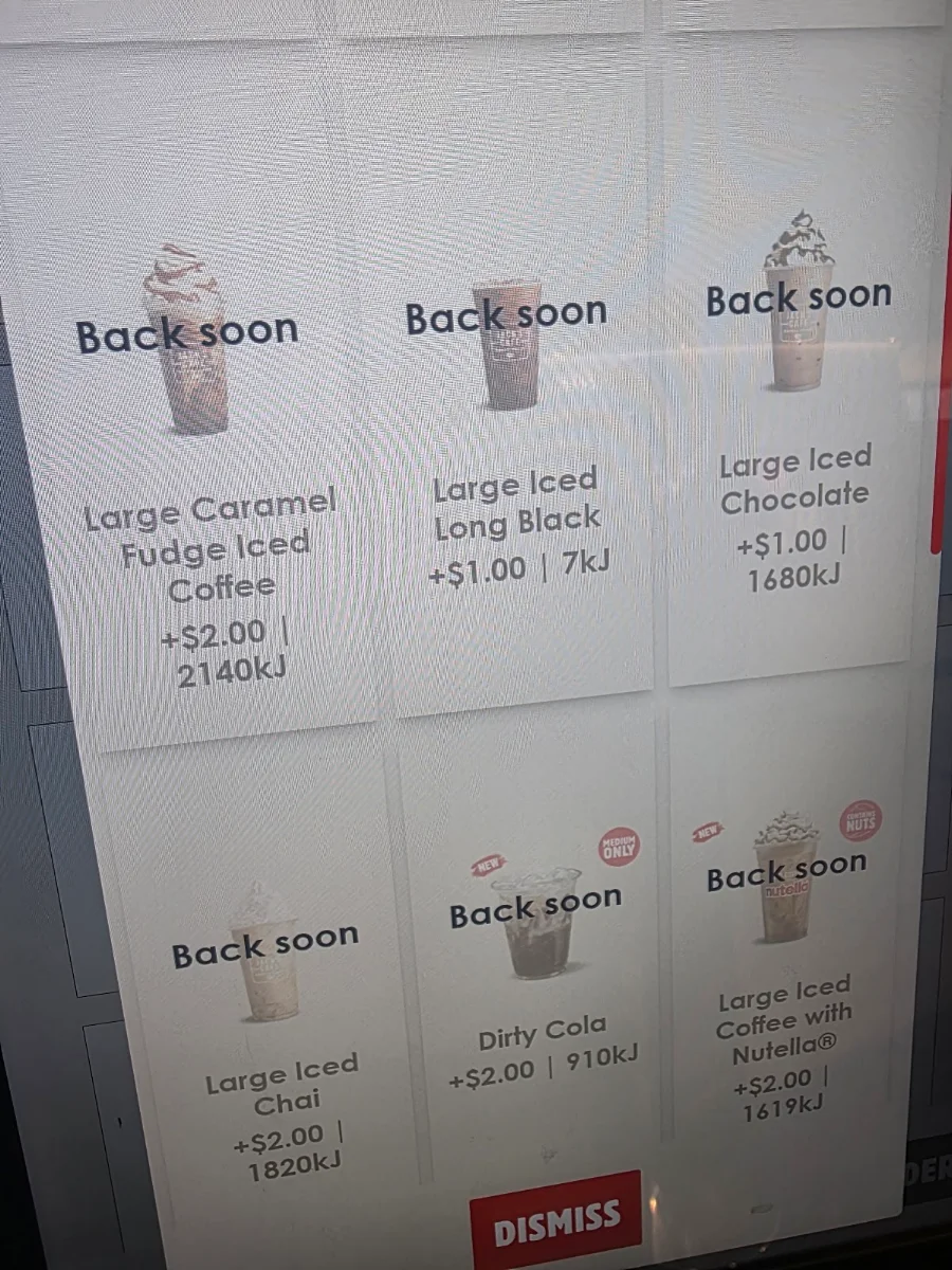 Menu, Hungry Jack's Burgers Perth Virgin