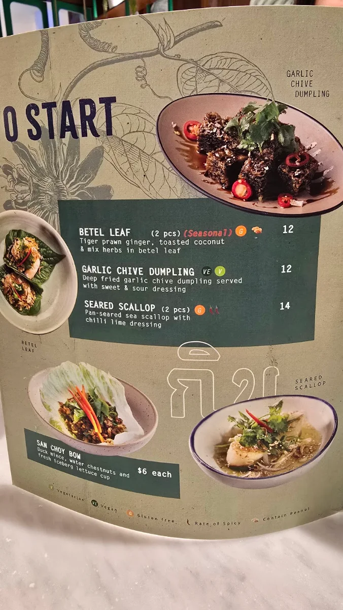 Menu, Kinn Thai Chadstone