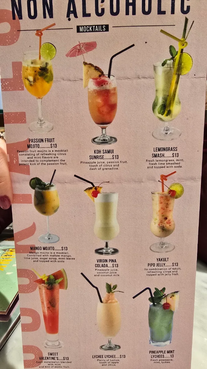 Menu, Kinn Thai Chadstone
