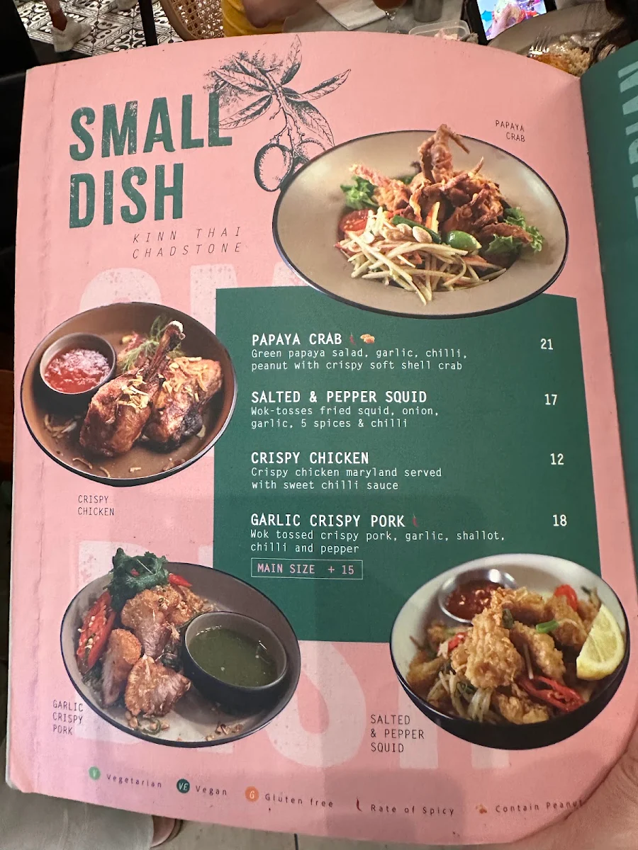 Menu, Kinn Thai Chadstone