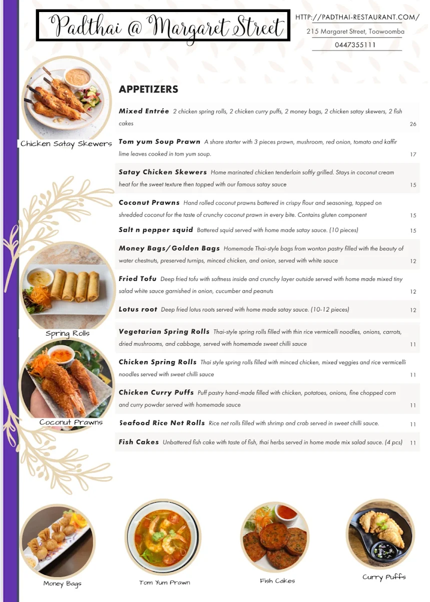Menu, Padthai @ Margaret Street