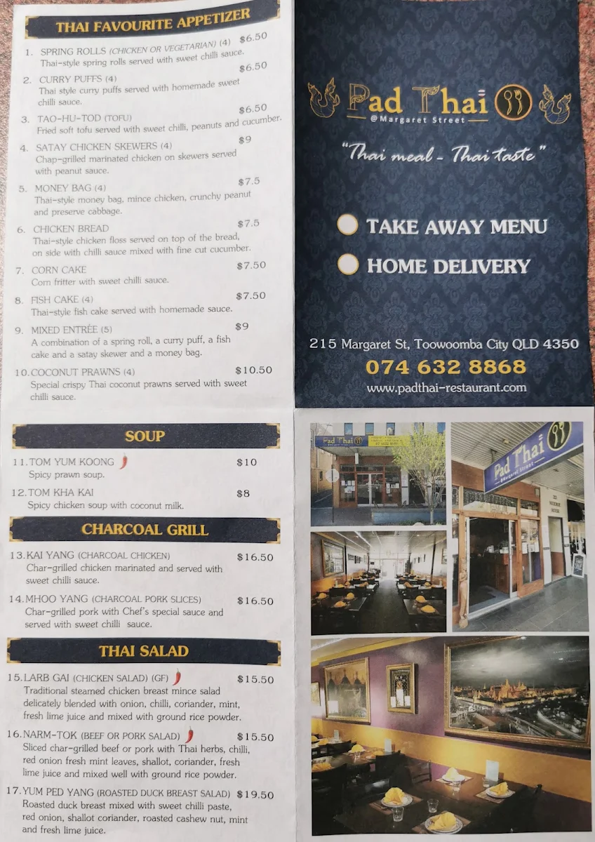 Menu, Padthai @ Margaret Street