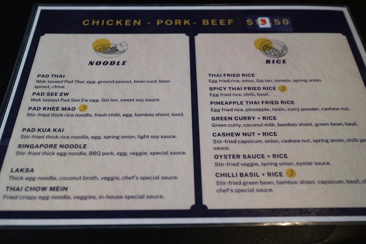 Menu, Padthai @ Margaret Street