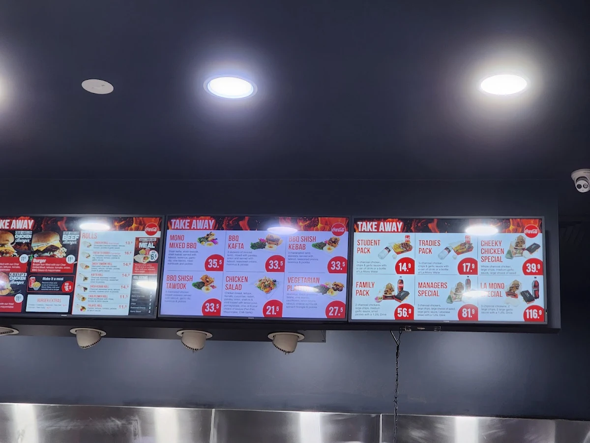 Menu, La Mono Casula | Charcoal Chicken & Lebanese Cuisine