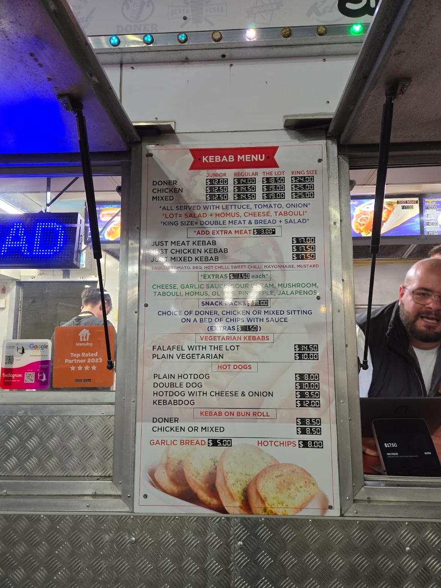 Menu, Sams Kebabs