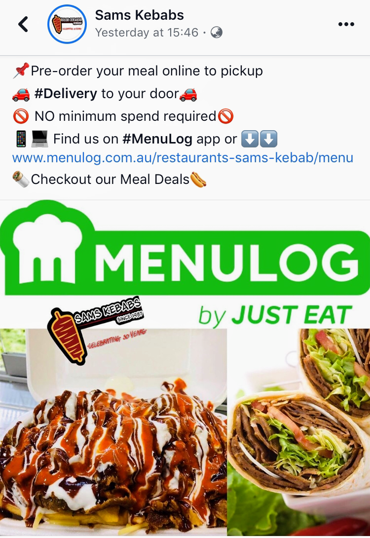 Menu, Sams Kebabs