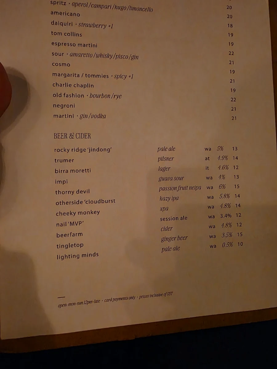 Menu, Bread in Common