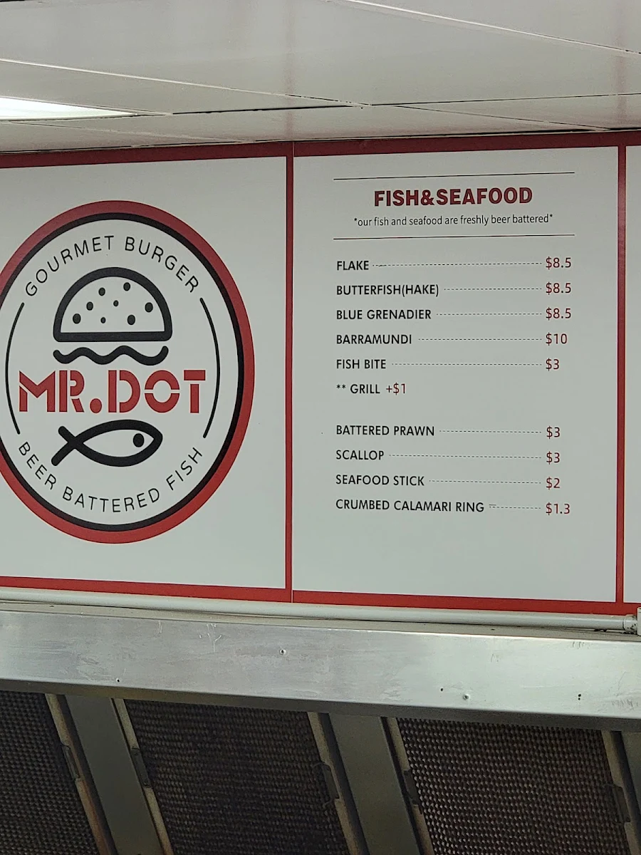 Menu, Mr.Dot Ballarat