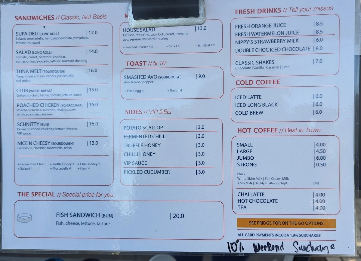 Menu, Kosta's Takeaway Rockdale