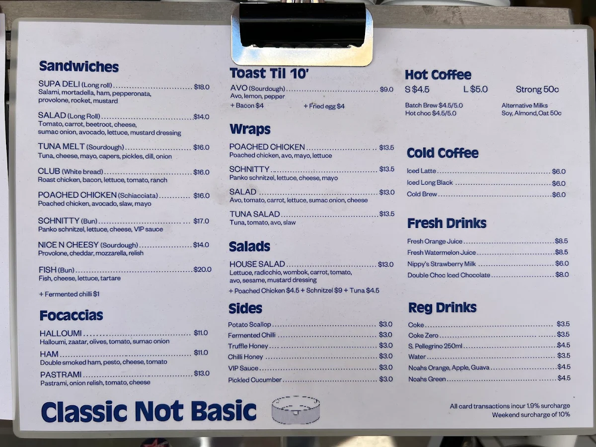 Menu, Kosta's Takeaway Rockdale