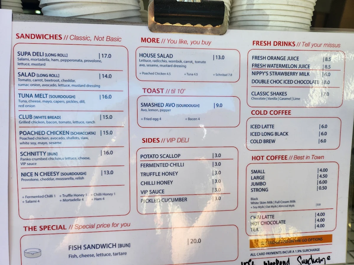 Menu, Kosta's Takeaway Rockdale