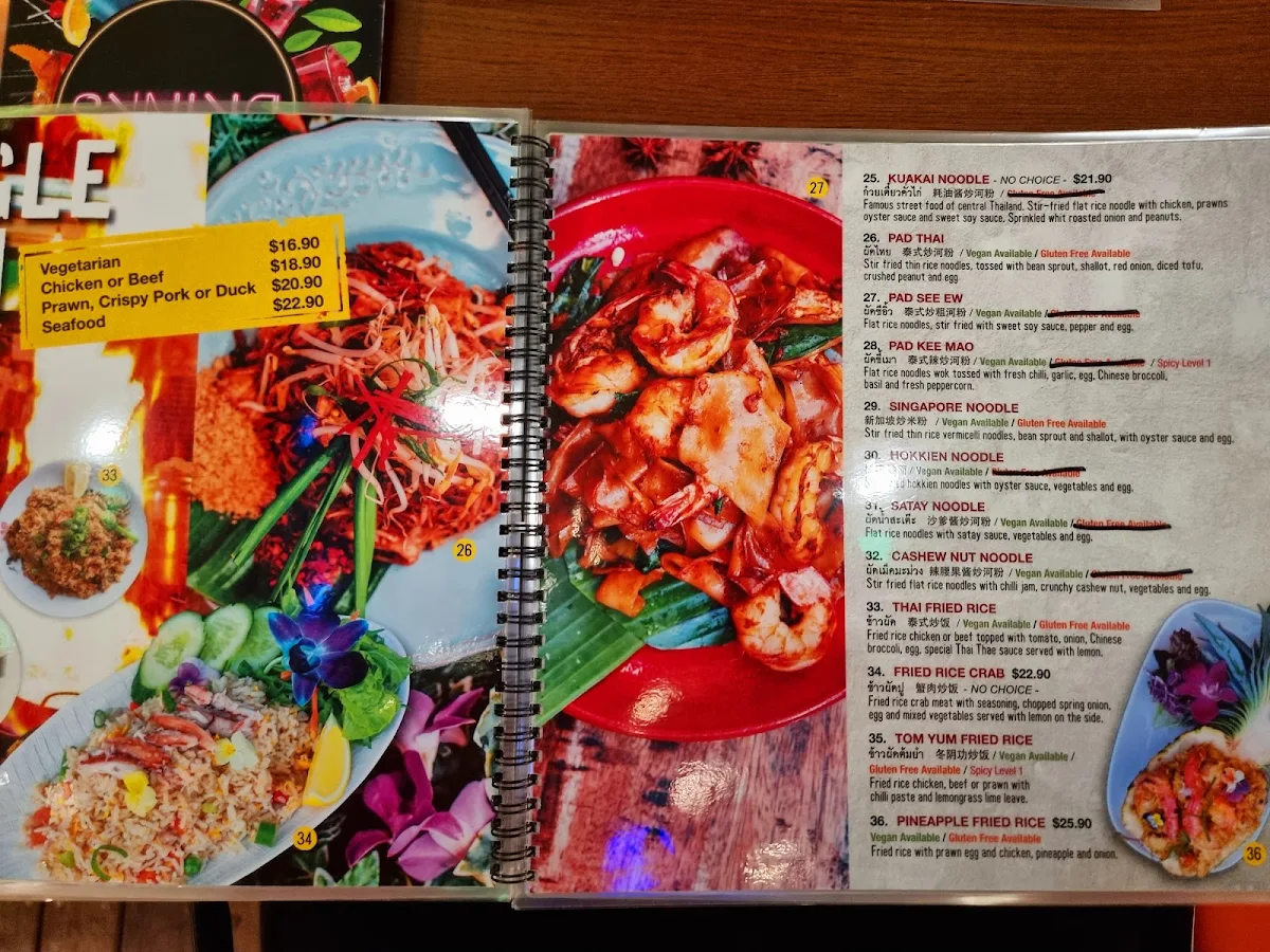 Menu, Thai Thae Randwick