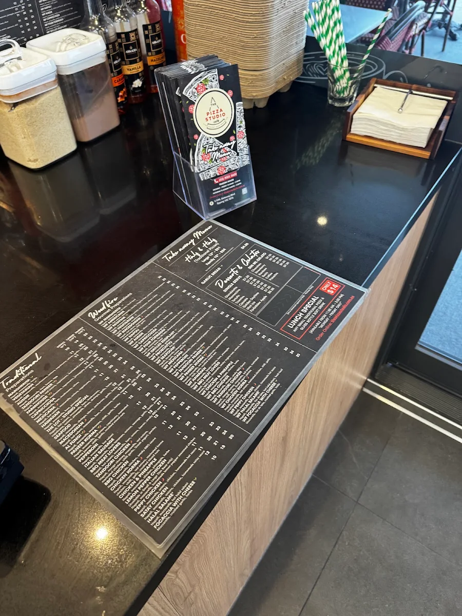 Menu, The Pizza Studio Cafe'
