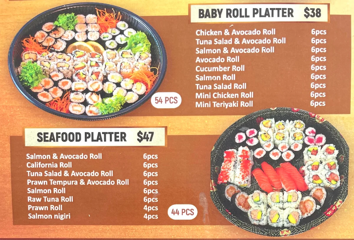 Menu, Sushi Hachi Earlwood