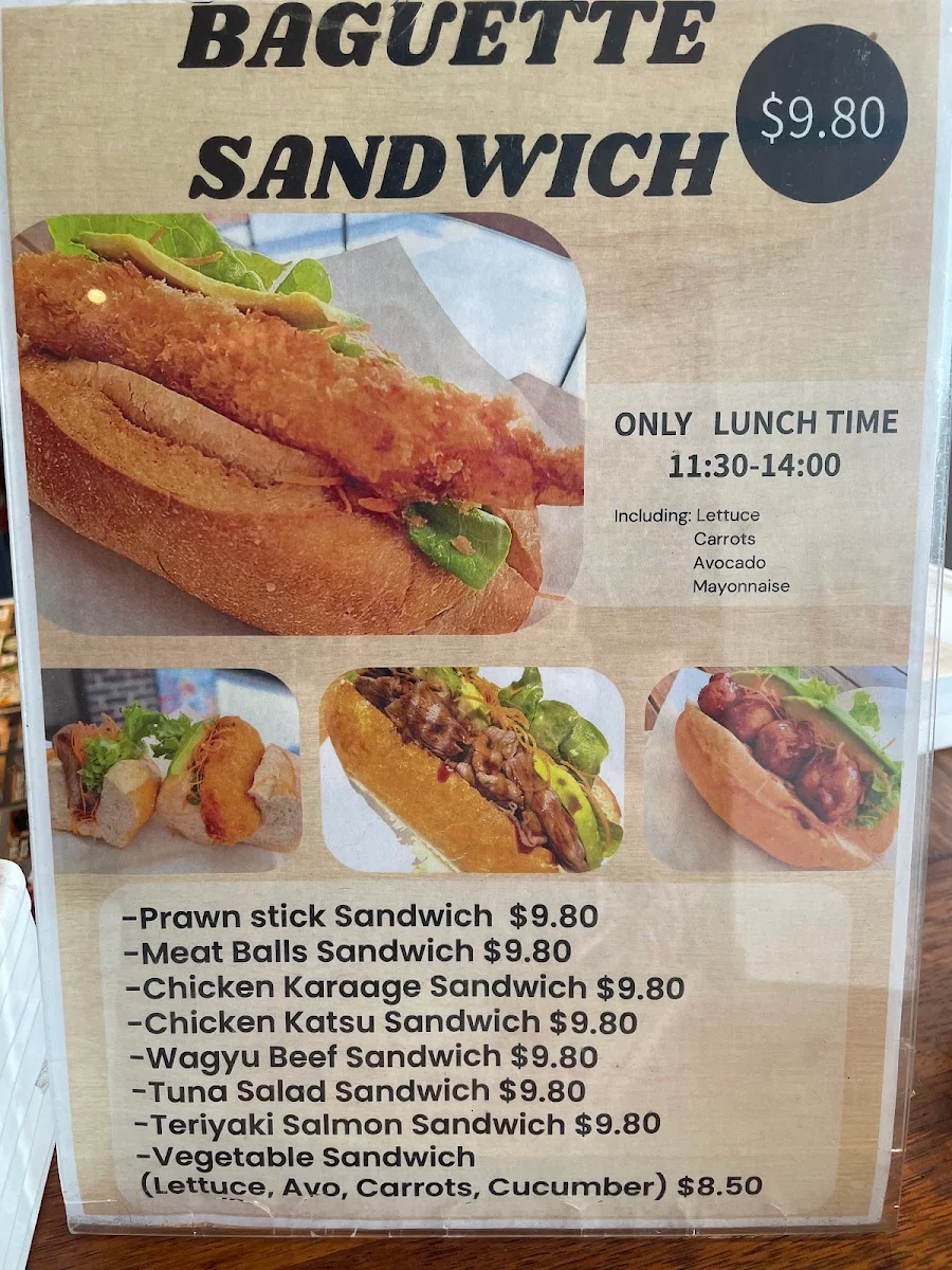 Menu, Sushi Hachi Earlwood