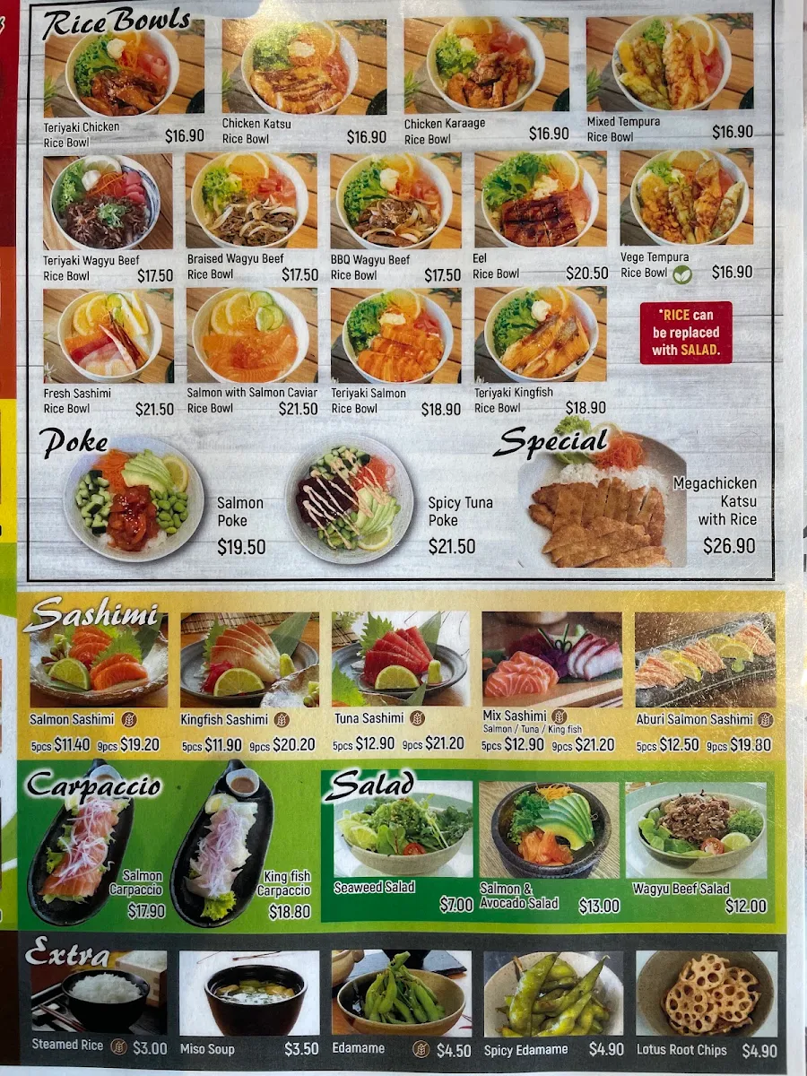Menu, Sushi Hachi Earlwood