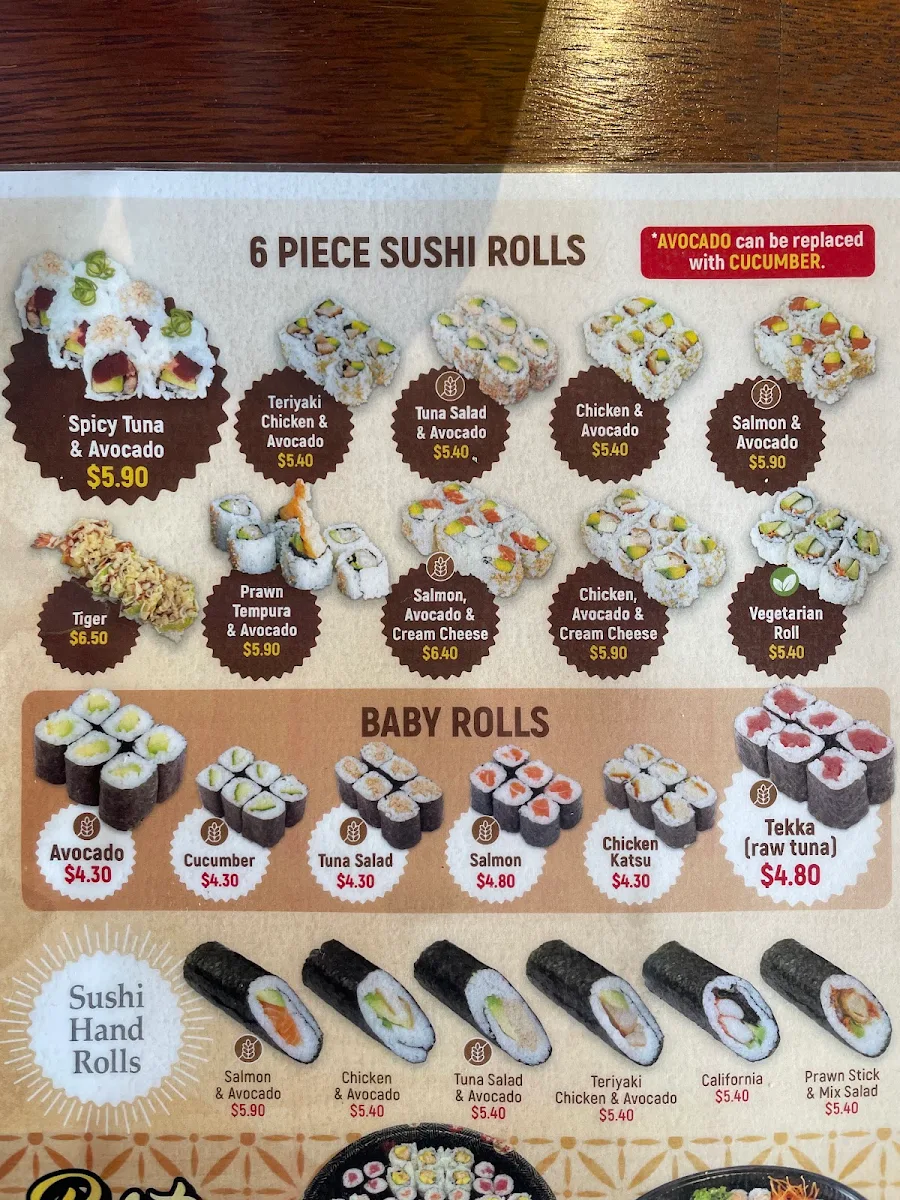 Menu, Sushi Hachi Earlwood