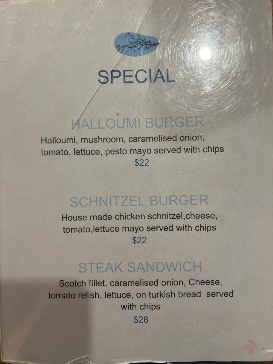 Menu, Wild Mango Cafe