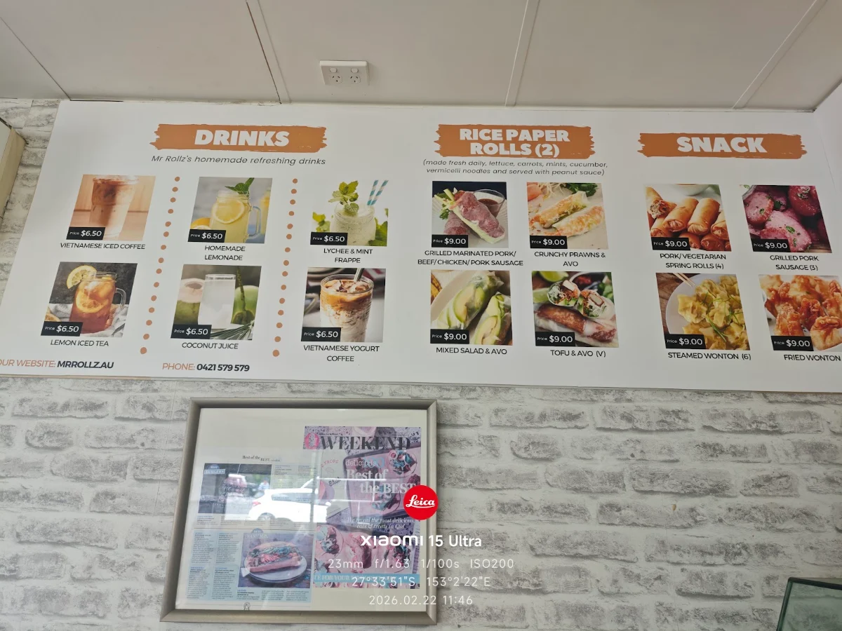 Menu, Mr Rollz