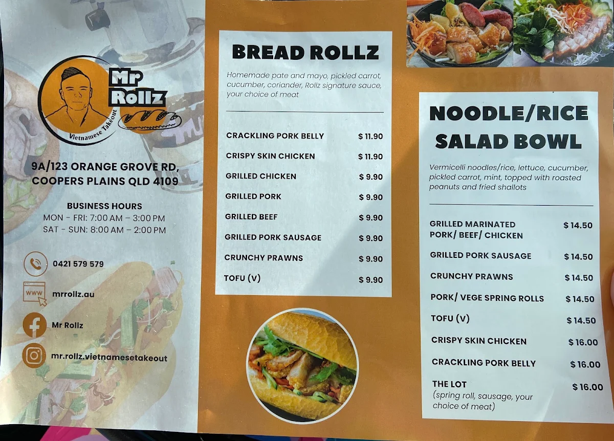 Menu, Mr Rollz