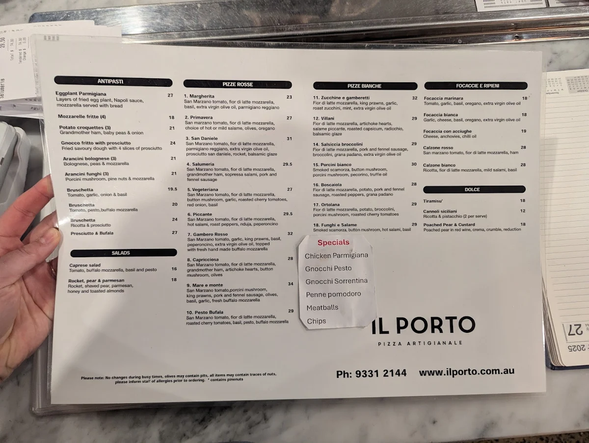 Menu, Il Porto
