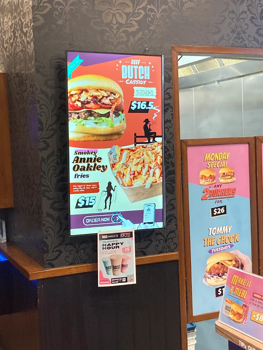 Menu, Boss Burger Co. Warrnambool