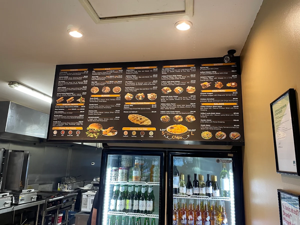 Menu, PERSO Home Style Grill & Kebabs