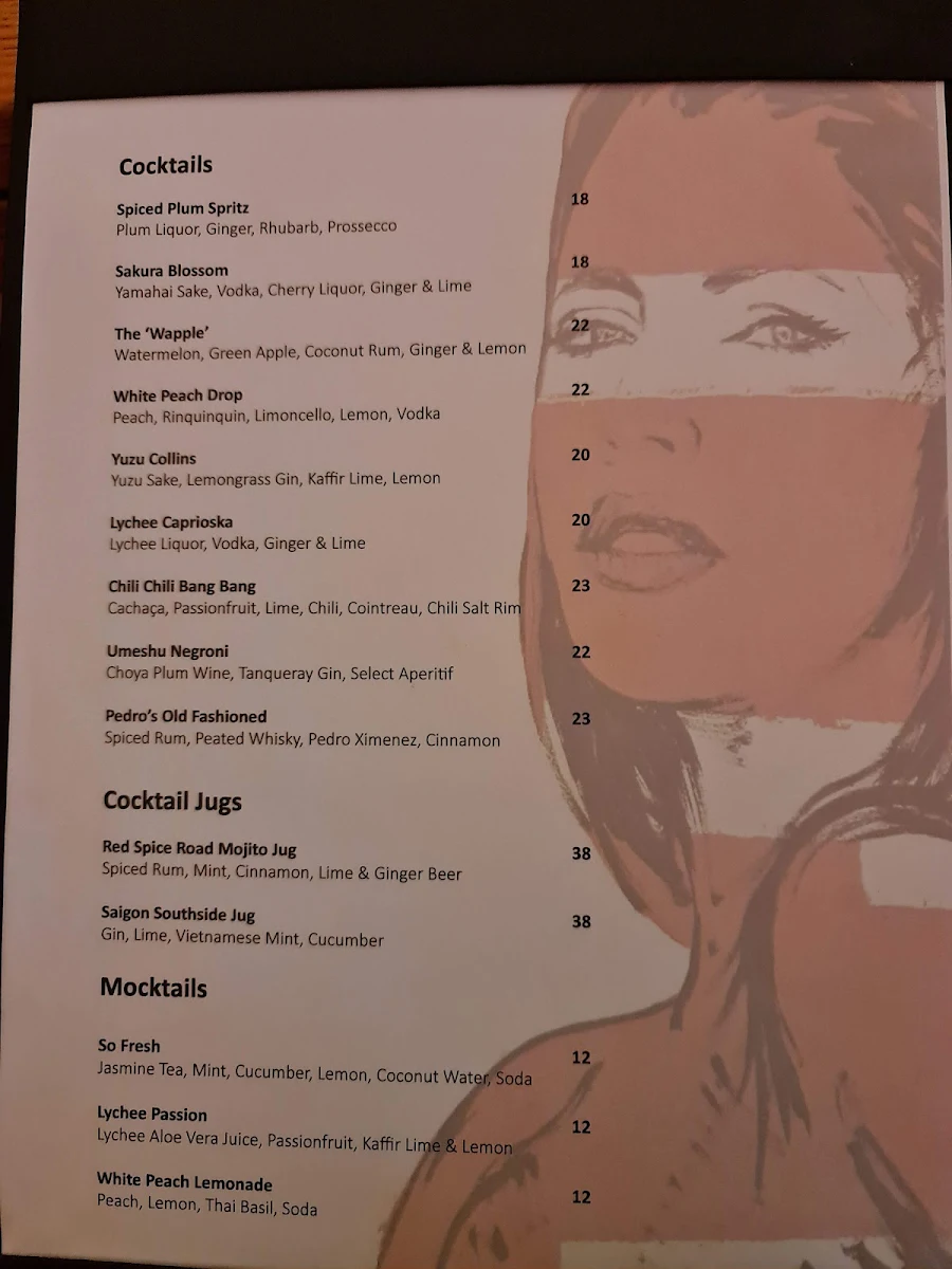 Menu, Red Spice Road