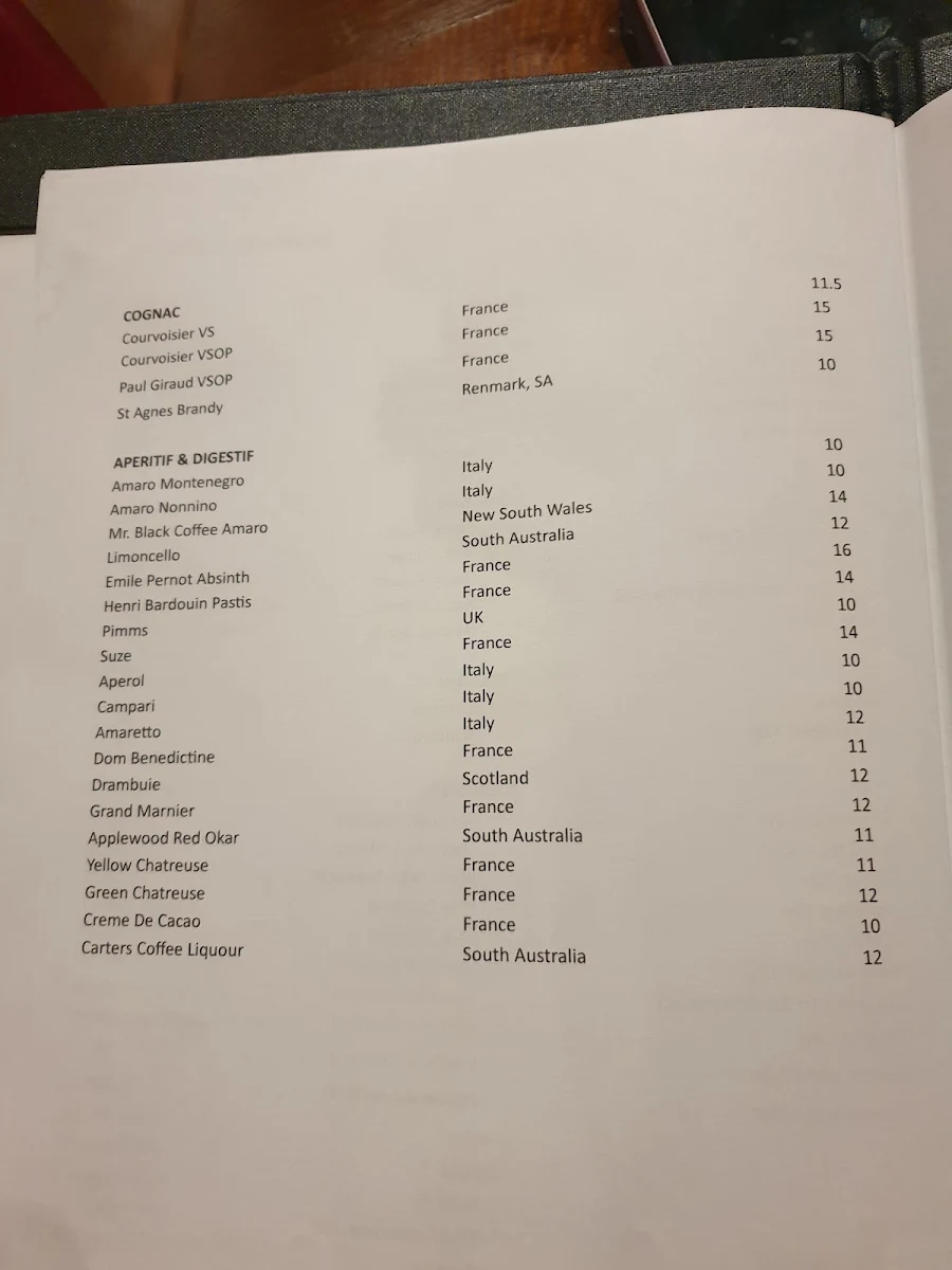 Menu, Red Spice Road