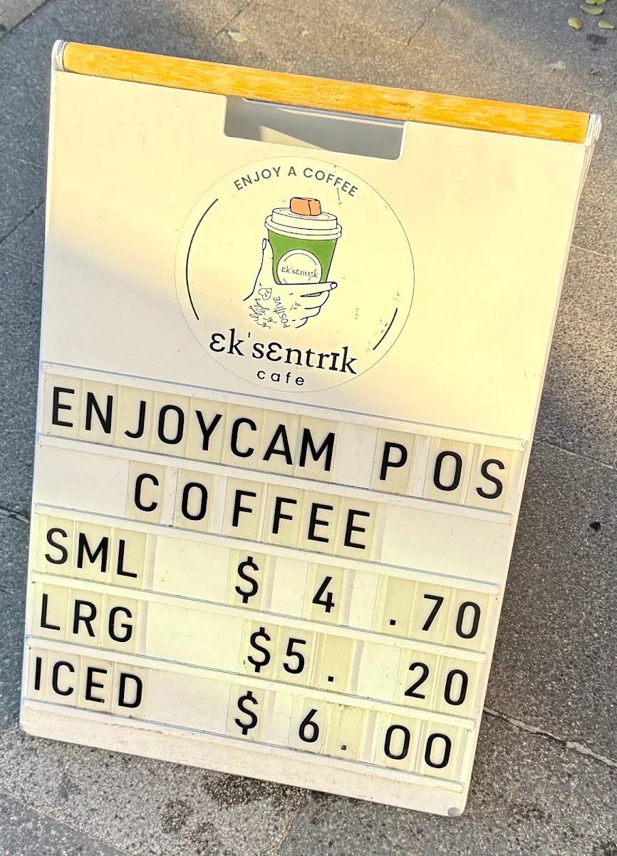 Menu, Ek’sentrik Cafe Coogee Beach