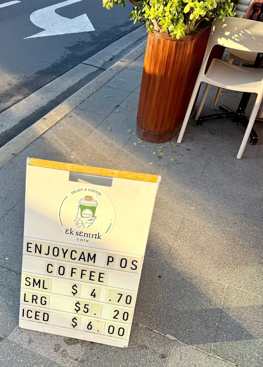 Menu, Ek’sentrik Cafe Coogee Beach