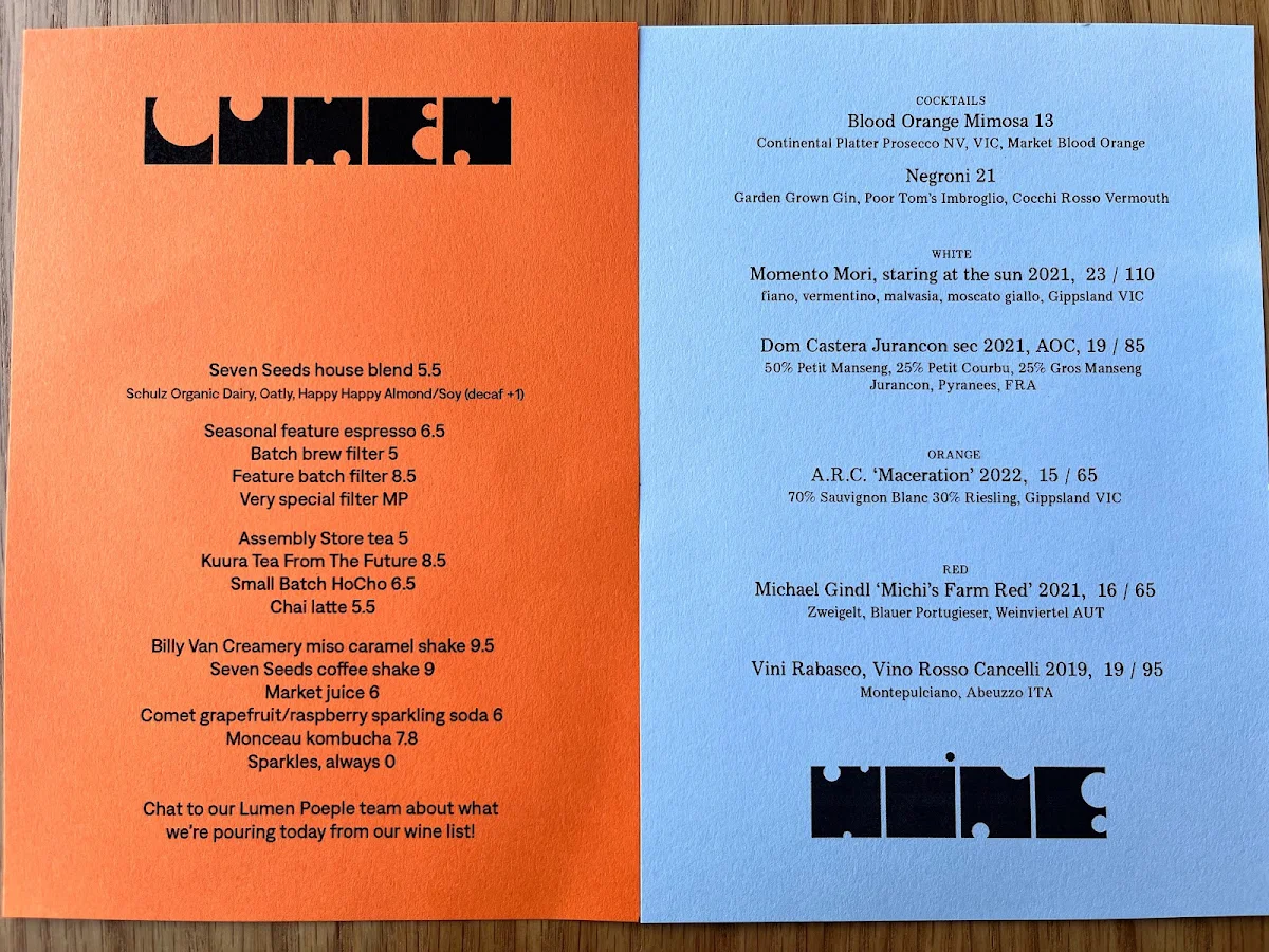 Menu, Lumen People
