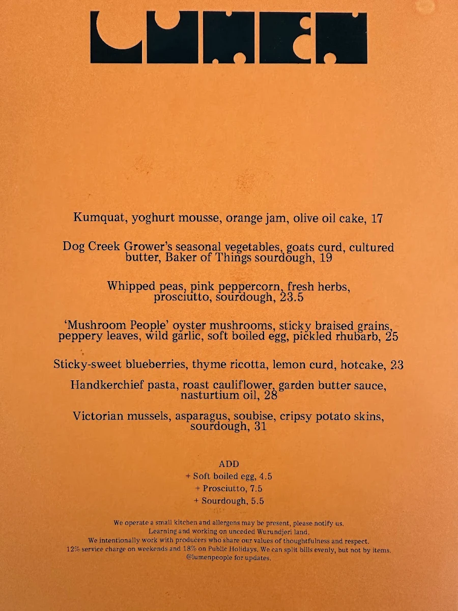 Menu, Lumen People