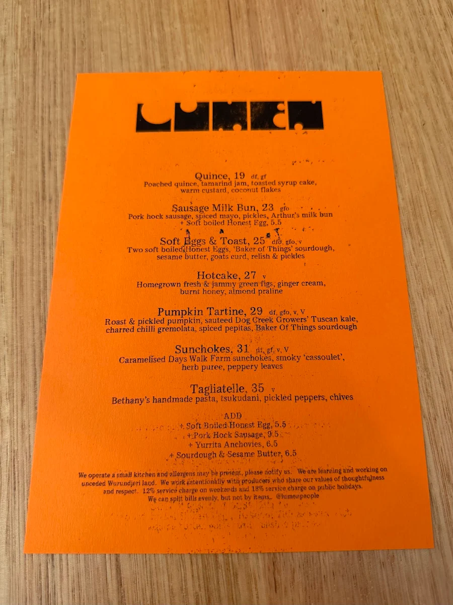 Menu, Lumen People