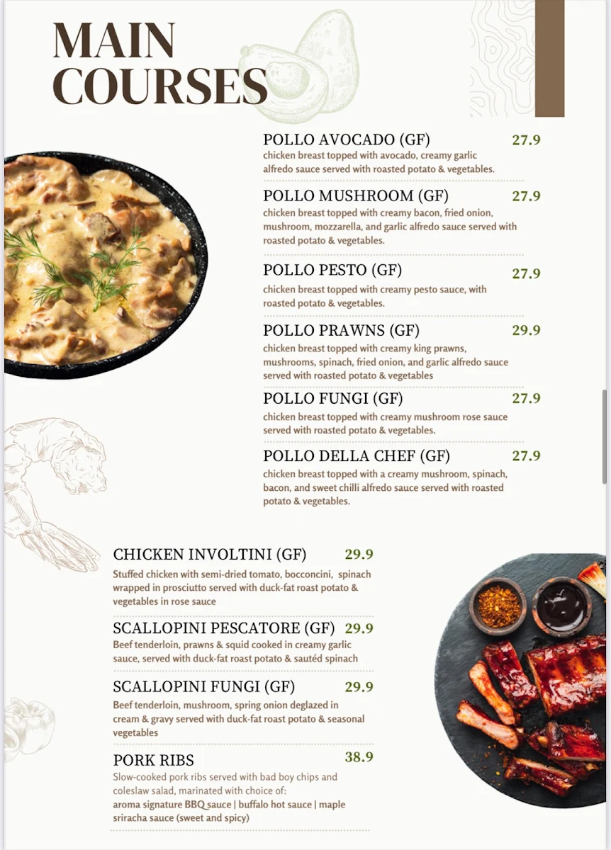 Menu, aroma @ ascot