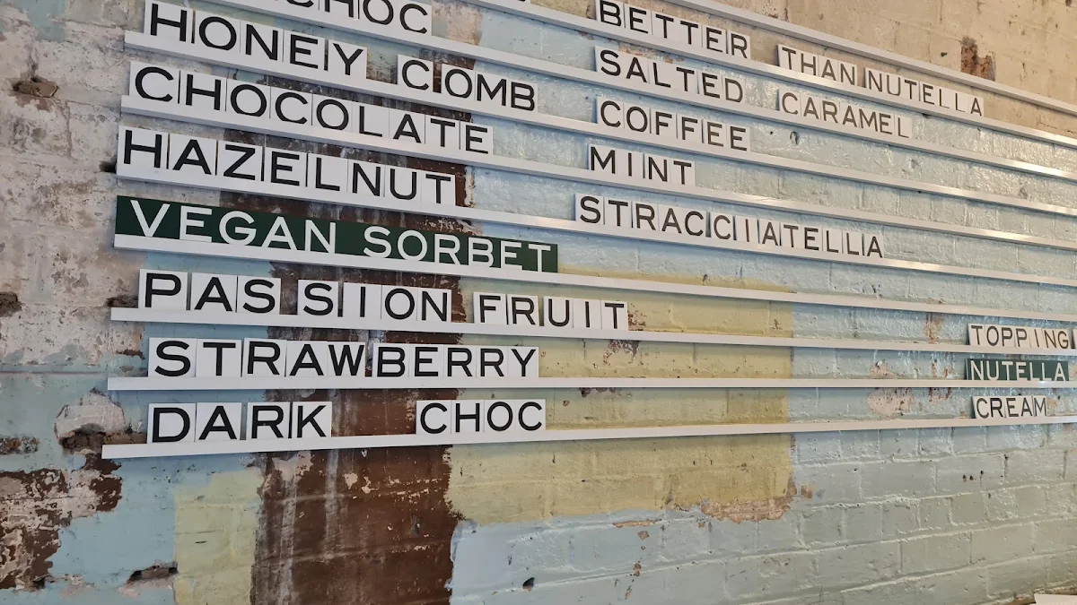 Menu, Piccolina Gelateria