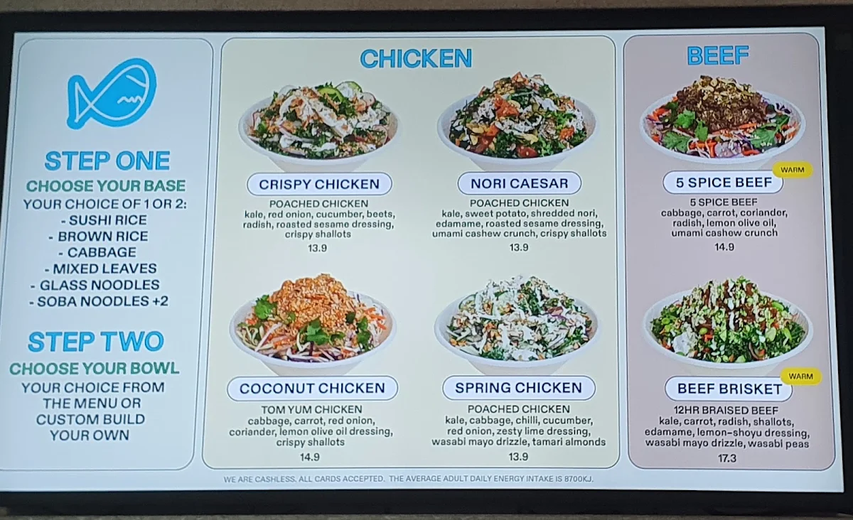 Menu, FISHBOWL - Fish Lane