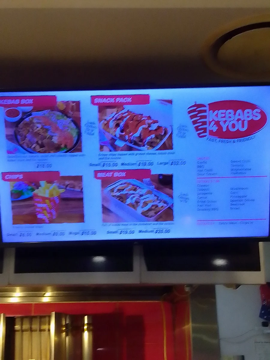 Menu, Kebabs 4 You