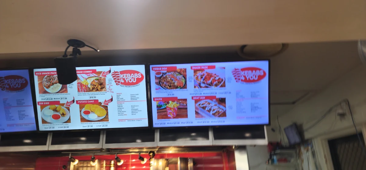 Menu, Kebabs 4 You