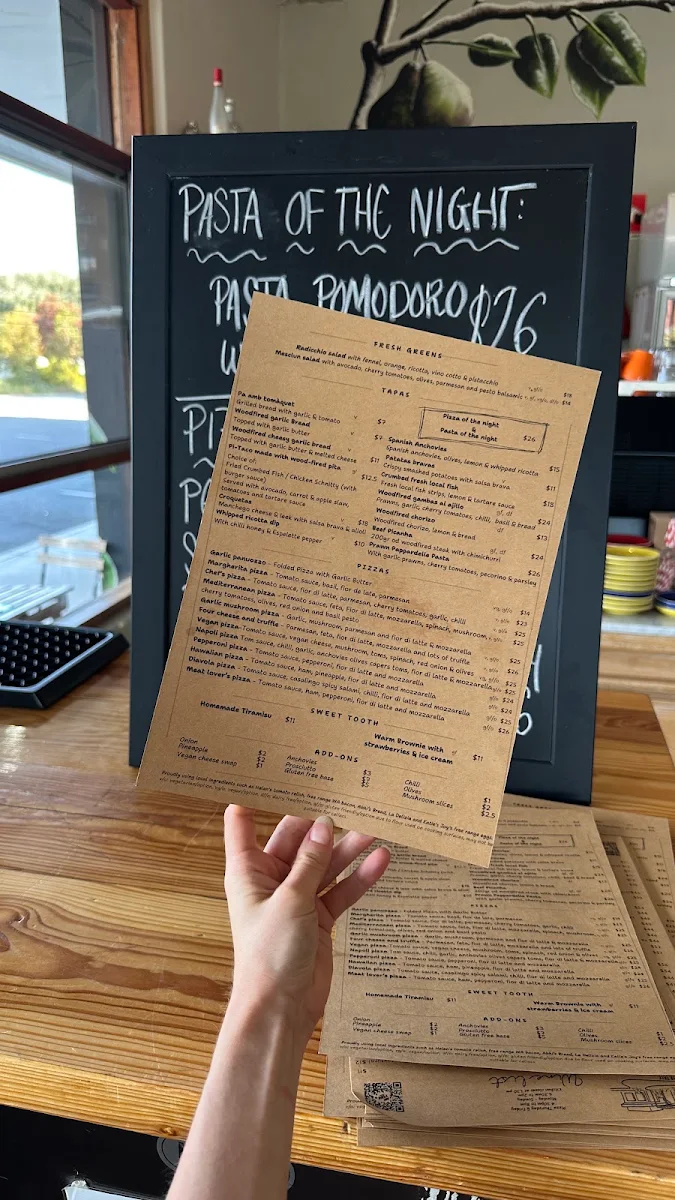 Menu, Kerry Street Pear Tree Cafe and Pizzeria