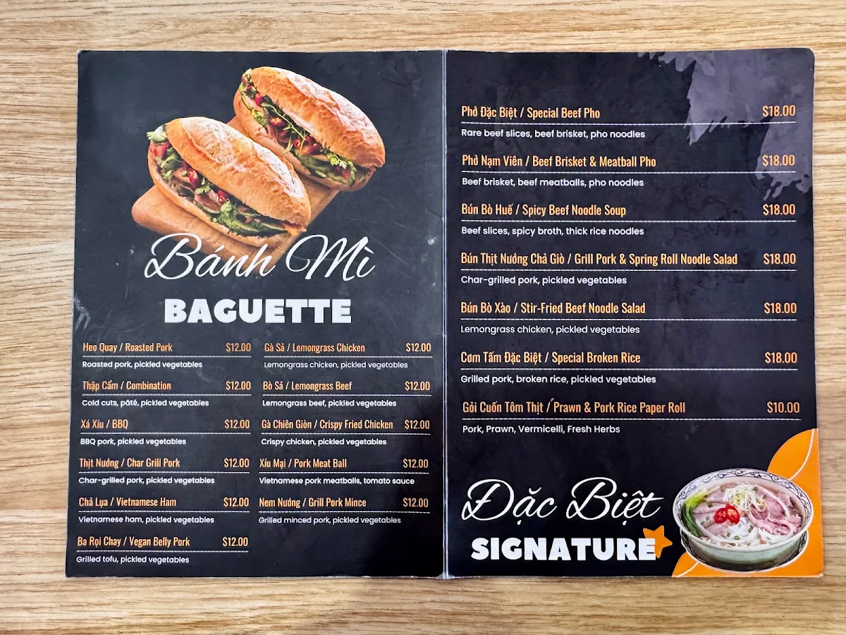 Menu, Bah Mi Bar
