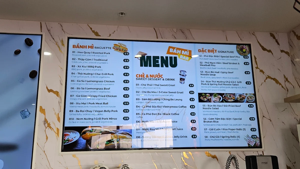 Menu, Bah Mi Bar