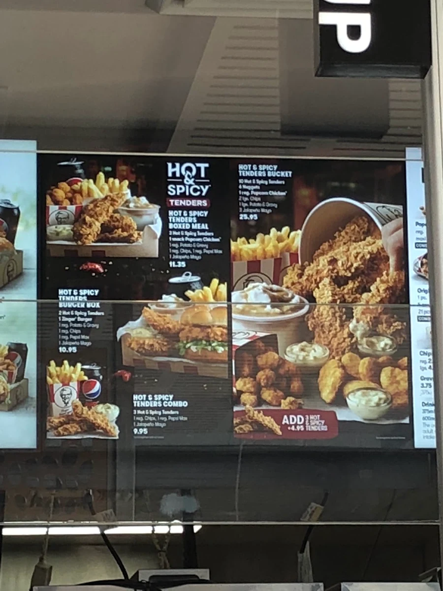 Menu, KFC Bonnyrigg