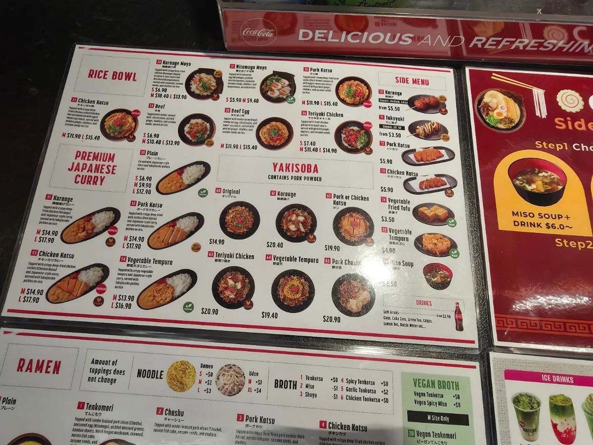 Menu, Tenkomori Ramen & Oh!Matcha Hornsby Westfield