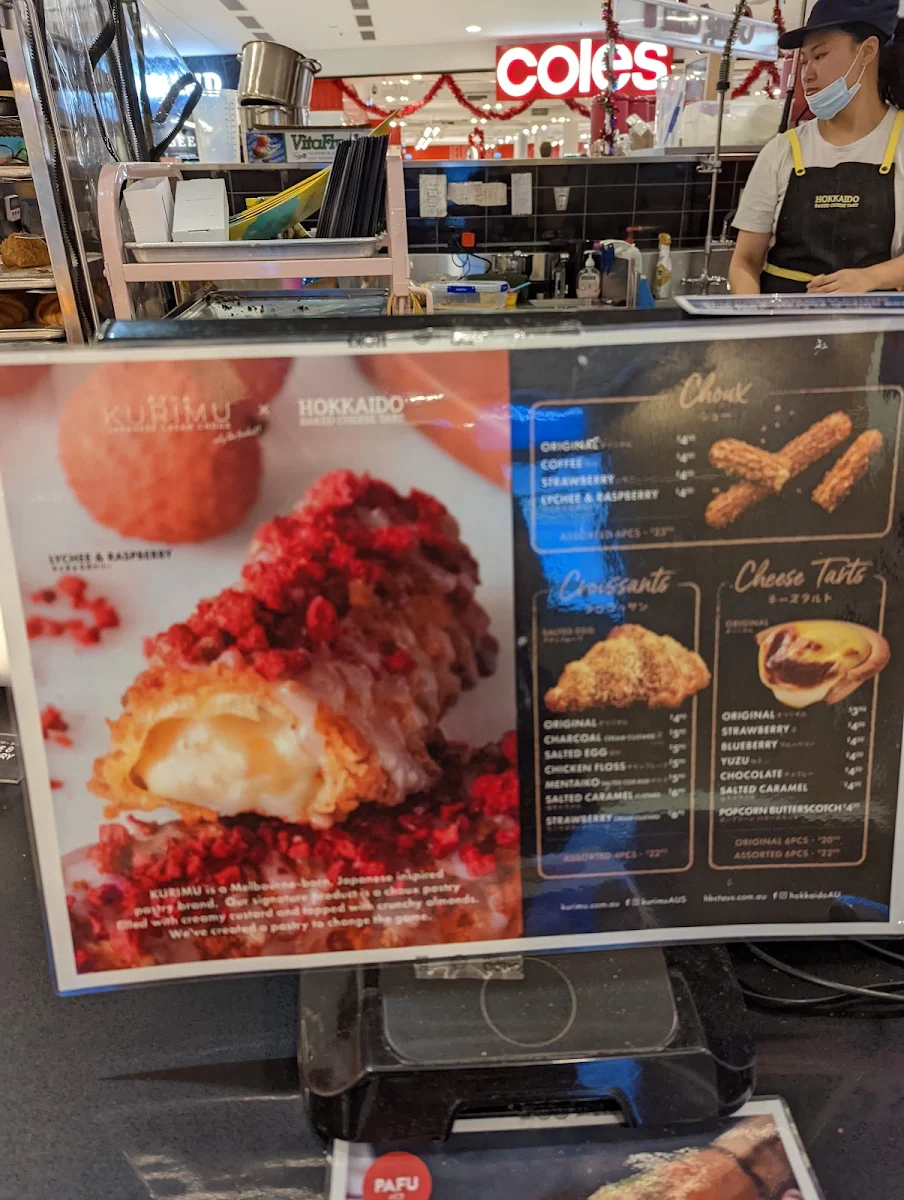 Menu, Hokkaido Baked Cheese Tart x Pafu x Kurimu World Square