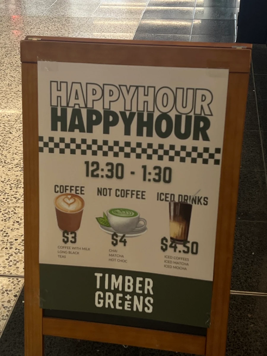 Menu, Timber + Greens - Carlton