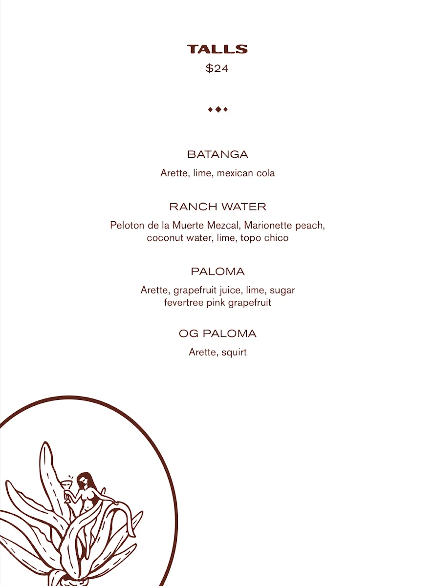 Menu, Bar Blanco